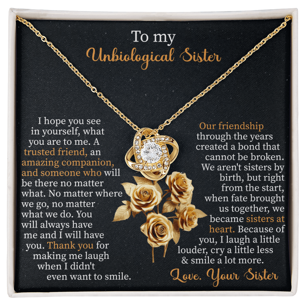 To my unbiological sister Love Knot Necklace - Beauty Belliss